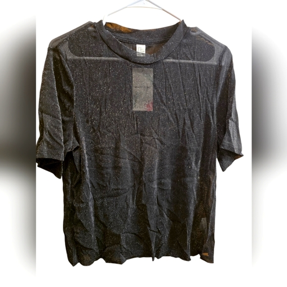 MAKEMECHIC Black Mesh Top - Picture 1 of 3